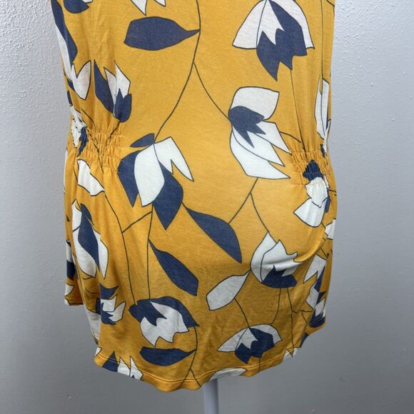 ModCloth Tank Top Women Small Yellow Blue Floral Print Soft Stretch Relaxed - Picture 11 of 13